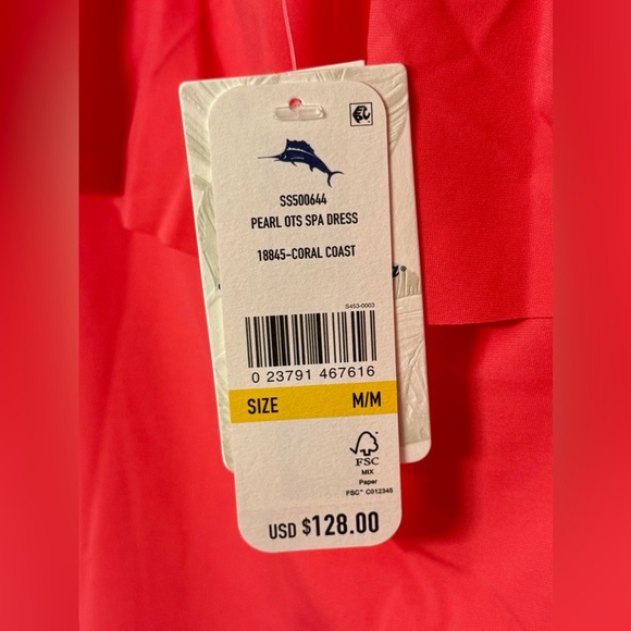 NWT Tommy Bahama Off‎ the Shoulder Spa Dress Coral Coast - Picture 8 of 9